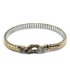 VINTAGE SPEIDEL EXPANSION Bracelet Gold Tone Sterling Set Diamond Dainty